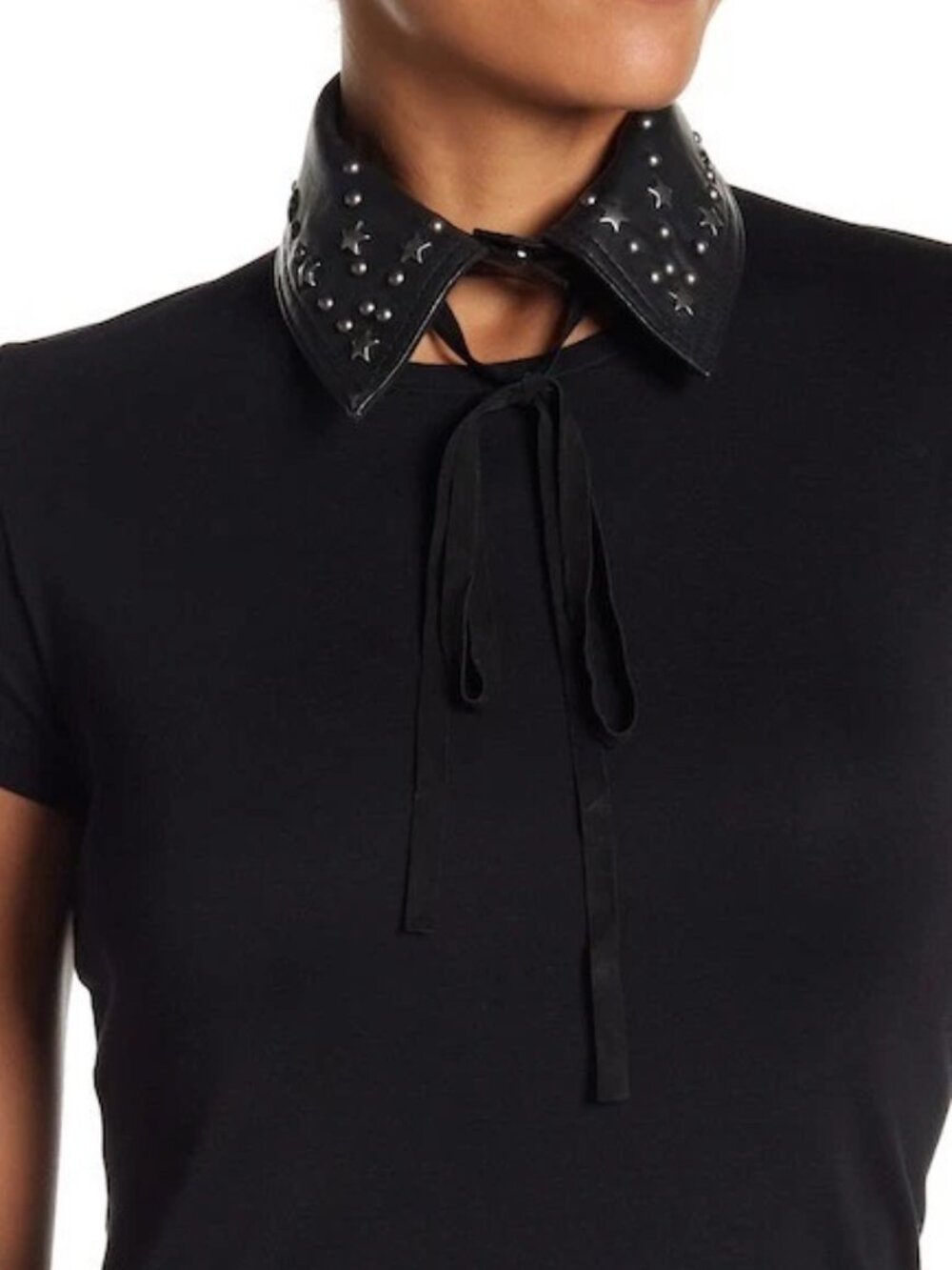 Liebeskind Berlin NEW COLLAR Studded Lamb Leather Fashion Black Women's GIFT!